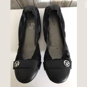 Coach Black Signature Jacquard CHELSEY Flats SZ 8